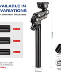 Suspension Seatpost For Mountain Gravel And Hybrid Bikes With Shock Absorber Aluminum Alloy Four Link Design, 27.2-31.6mm, side view