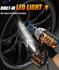 Half Inch Cordless Impact Wrench With High Torque Brushless Motor 900 Ft-Lb 1200 Nm 3800 RPM used on car wheel
