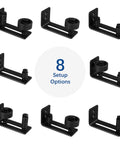 Sliding Barn Door Floor Guide Kit With Adjustable Wall Mount Stay Roller Non Scratch Rollers Flush Bottom 8 Setup Options Black