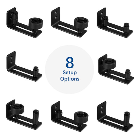 Sliding Barn Door Floor Guide Kit With Adjustable Wall Mount Stay Roller Non Scratch Rollers Flush Bottom 8 Setup Options Black