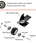 Built Tough 2 Inch Caster Wheels Set Of 4 Locking Swivel Casters With Brake Double Ball Bearing with parts and components