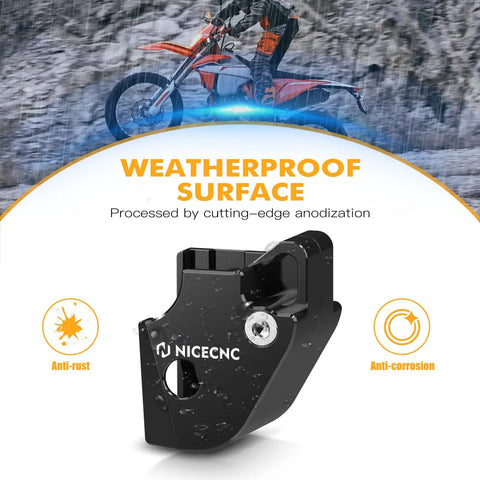 Beefy Aluminum Linkage Guard For Motorcycle Shock Linkage And Clevis Protection Off Road Trail Shield To Defend Against Rocks Logs And Debris Easy Bolt On Mount CNC Machined Durability, black weatherproof anodized guard