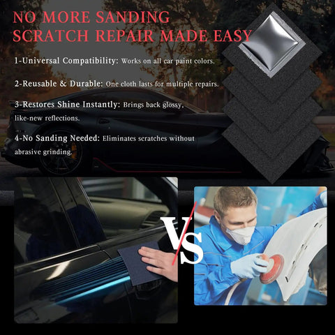 Visible Nano Sparkle Car Scratch Remover Cloth Kit 4-Pack With Repair Gel for Dings and Scratches, featuring reusable cloths.