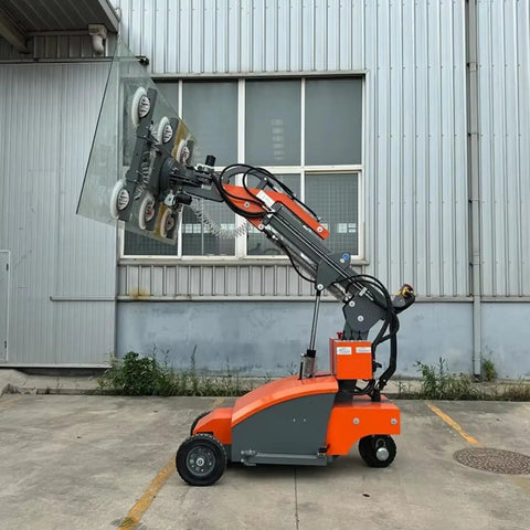 Professional Electric Vacuum Glass Lifter Heavy Duty Window Handler With Powerful Suction Cups Smoothly hoisting a glass panel.