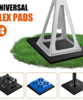 Universal Twelve Inch RV Stabilizer Jack Pads Rubber Non Slip Flex Blocks for Campers on grass, showing pad use and design.