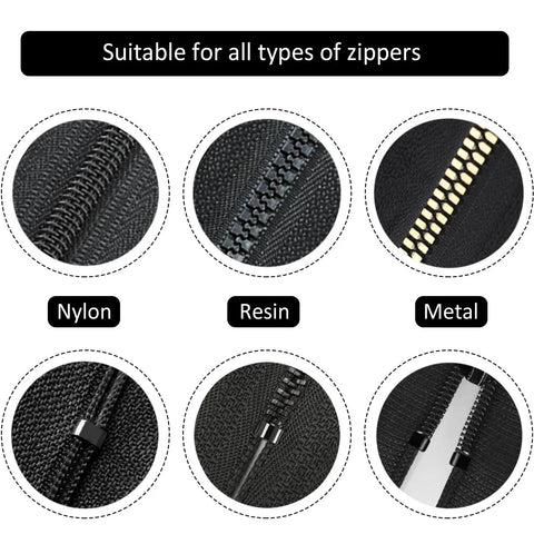 Zipper Repair Kit With Install Plier For Coats Jackets Tents Backpacks Sleeping Bags And Luggage Sizes 3 5 8 Zippers