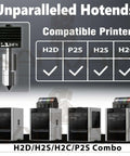 All Metal Hotends For H2D H2S H2C P2S With 0.4mm Hardened Steel Nozzle compatibility chart