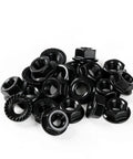 M10x1.5 Serrated Flange Hex Nuts Anti Loosening Black Oxide Finish 15mm Nut Size 21.8mm Flange 10mm Height 20 Pack