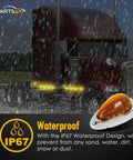 Freightliner Cab Marker Light Kit With Five Amber Rectangular Six LED Roof Top Markers And Two Teardrop Amber Sleeper Markers