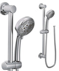Chrome Eco Performance Handheld Showerhead With Four Spray Patterns, 69 Long Hose And 30 Inch Slide Bar, Mirror Finish