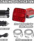 Magnetic Wireless Trailer Lights Kit With Rechargeable Battery, includes LED tow lights, 7-pin RV plug, and 80 cm steel wire