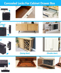 RFID Cabinet Lock With NFC Technology For Double Door Wooden Cabinets And Drawers, Smart Electronic Slide Latch Lock, Keyless Access