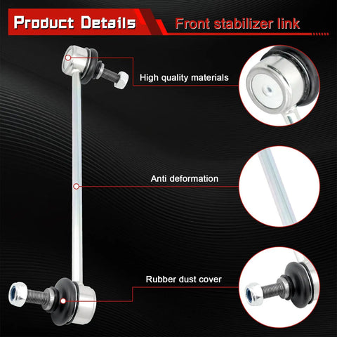 Two Pack Front Stabilizer Sway Bar Links Compatible With Versa 2007 2019 shown with high quality materials