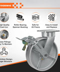 Kingpinless Casters Badass Heavy Duty Workhorse Built Different Deliver Two Thousand Five Hundred Pounds Per Wheel showcased, featuring cast iron design and roller bearing.