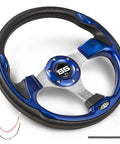 12.5 Inch Universal Golf Cart Steering Wheel Blue Dope Racing Style Fits EZGO TXT RXV Club Car DS Precedent Yamaha And Most Golf Carts With Adapter Not Included Sold Separately