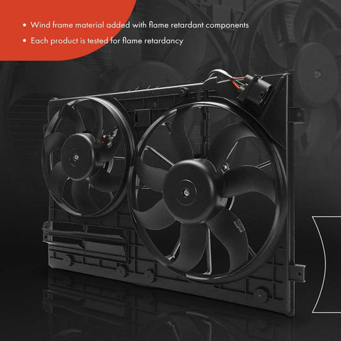Straight Shot Drop Dead Easy Swap Engine Radiator Cooling Fan Assembly For Audi A3 TT Volkswagen Beetle CC EOS Golf 2006 To 2019 tight OEM grip with dual fans.
