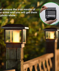 Six Pack Cord Free Solar Fence Post Lights Outdoor Solar Powered Post Cap Lights With High Brightness SMD LEDs Waterproof