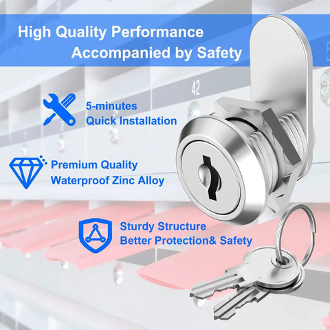 5 Pack Keyed Alike Cabinet Locks With Keys Five Eighth Inch Upgraded Thickened Cylinders Ten Keys To Open All Locks