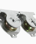 6 Pack Zinc Plated Wall Mount Pulleys, Fixed One And A Half Inch Cable Pulleys With 6 Screw Holes, Silver Small Pulleys, 421 Lbs Capacity, Fits Three Eighths Inch Wire Rope For Lifting, Built Tough, Easy Install mounted pair