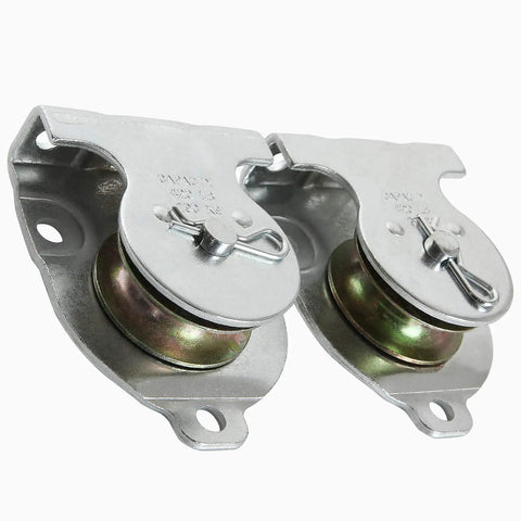 6 Pack Zinc Plated Wall Mount Pulleys, Fixed One And A Half Inch Cable Pulleys With 6 Screw Holes, Silver Small Pulleys, 421 Lbs Capacity, Fits Three Eighths Inch Wire Rope For Lifting, Built Tough, Easy Install mounted pair
