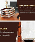 Drip snake tube and solver container of Big Batch Cold Brew Coffee Maker With Adjustable Stainless Steel Dripper.