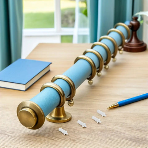20 Piece Spring Shutter Pins Replacement Kit For Vertical Blinds And Curtains, Durable Plastic Repair Pins With Spring Loaded Plungers, DIY Friendly Fix For Broken Slats, Wobbly Latches, And Window Shutter Systems. White replacement pins on desk