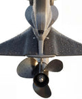 Top view of Hydrofoil Stabilizer For Outboard And Sterndrive Boats With Dorsal Fin Style In Nylon Black For Smoother Ride