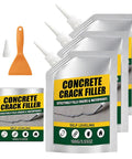 Self Leveling Concrete Crack Filler And Waterproof Sealant Dead Simple Fixin Up Driveway Cracks Masonry Patch Kit That Works Like A Champ In Three Pack, includes three pouches and a spatula.