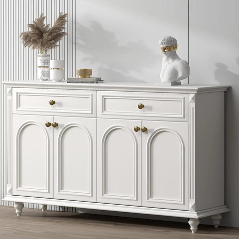 Top Tier Vintage Antique Brass Cabinet And Drawer Knobs 15 Pack Featuring Sweet Wineglass Contour and Heavy Duty Rust Shield for Big Time No Frustration Kitchen Refresh on a stylish white console.