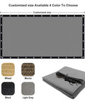 Outdoor Shade Cloth 7x13 Feet With Grommets, 90 Percent UV Block Privacy Screen, customizable sizes and colors displayed.