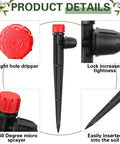 80 Pack Drip Irrigation Emitters With Adjustable 360 Degree Water Flow For One Quarter Inch Tubing Sprayer On 5.5 Inch Arrow Stake