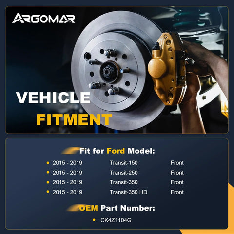 2-Pack Front Wheel Hub And Bearing Assembly For Ford Transit 2015-2019 Vans ABS 5 Lug Pair Fits Transit 150 250 350 And 350 HD