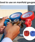 Heavy Duty 2PC Round Wheel Handles For Refrigeration Manifold Gauges Made From Rugged Aluminum Alloy And Rust Resistant Material To Fix And Replace Worn Or Leaking Outdoor Faucet Knobs Smooth As The Wind, on manifold gauge