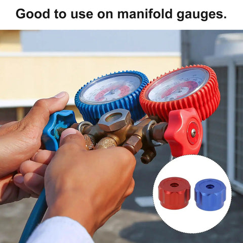 Heavy Duty 2PC Round Wheel Handles For Refrigeration Manifold Gauges Made From Rugged Aluminum Alloy And Rust Resistant Material To Fix And Replace Worn Or Leaking Outdoor Faucet Knobs Smooth As The Wind, on manifold gauge