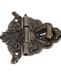 Vintage Box Hasp Lock for Jewelry Boxes and Wooden Drawers 54x58mm Zinc Alloy Antique Latch with floral design
