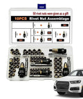 Super Tough Rivnut Tool Kit With 60 Piece M3 To M8 Threaded Inserts For Rustproof Auto Repair Sheet Metal Fastening And Furniture Fixing Without Breaking The Bank, 10-piece case for M3-M8 rivet nuts and driver bits