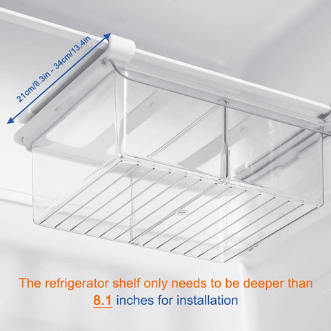 Slick Shallow Fridge Drawer Organizer Glides Smoothly Under Any Shelf For Cheese Deli Meat And Snacks Slim Storage Bins That Keep Your Fridge Game Tight With Zero Fuss No Tools Required Easy Fit