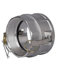 Heavy Duty Built Tough Quick Snap Connect No Sweat Setup For Garden Trucker Lines Corrosion Resistant Camlock Fittings Type D Female Coupler Npt Threads with smooth flow design.