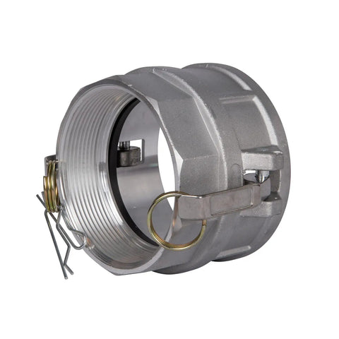 Heavy Duty Built Tough Quick Snap Connect No Sweat Setup For Garden Trucker Lines Corrosion Resistant Camlock Fittings Type D Female Coupler Npt Threads with smooth flow design.