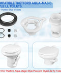 RV Water Valve Replacement Kit 42049 Style II For Aqua Magic Style II Toilets, ABS Plastic Construction, Prevents Leaks At Back Of Toilet, Easy Install, Durable Upgrade For Your RV Toilet, white valve parts