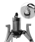 Heavy Duty Hydraulic Bearing Puller With Three Jaw Gear Extractor And Fast Pump close-up of chrome body and jaws for precision work.
