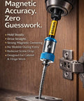 DTTIYXI magnetic screwdriver bit ring with 1/4 hex shank attached to drill, blue knurled collar, PH2 bit visible.