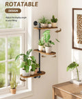 Heavy Duty Wooden Three Tier Window Sill Plant Stand Featuring A Smooth Rotating Rack To Show Off Your Houseplants And Clear Up Space Without Breaking A Sweat Today with potted plants in a bright corner.