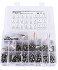 Must-Have M2 M3 M4 Stainless Steel Screw Nut And Washer Kit 1080 Piece Set in storage container with assorted fasteners.