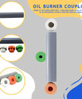 Universal Oil Burner Coupling Kit KK100 Replacement for Residential and Light Commercial DIY Ready with color caps