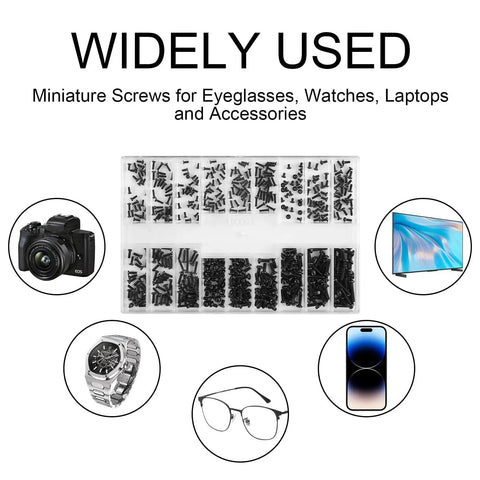 500 Pcs Micro Glass Screws Repair Kit With Tweezers And Screwdriver M1.2 M1.4 M2 Tiny Laptop Glasses Screws Assortment For Electronics