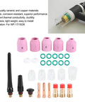 Ultimate 31Pc TIG Welding Nozzle Kit With Ceramic Torch Gas Lens Tips, ceramic cups and copper connectors for WP-17 18 26.