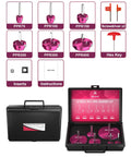 PVC Pipe Reamer Kit With 6 Size Set showing tools, inserts, hex wrench, and carry case.