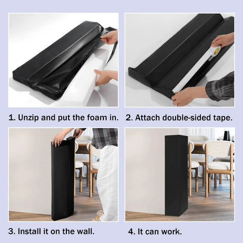 Heavy Duty Wall Corner Guards With Thick Foam Liner For Basketball Courts And Gyms Water Resistant Corner Pads during installation process.