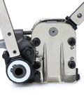 Close-up of No Sweat Heavy Duty Manual Steel Strapping Tool Latching, showing tensioner mechanism and steel components.